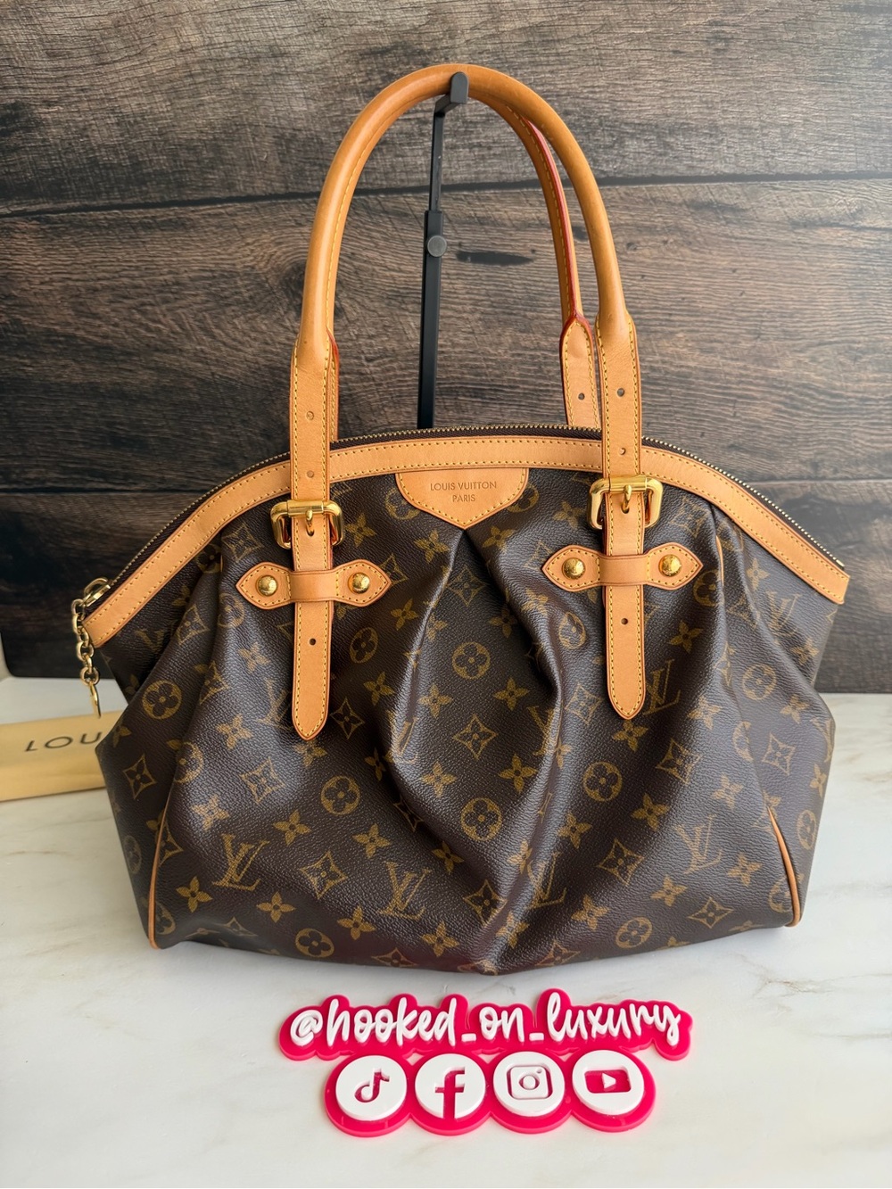 Authentic Louis Vuitton Tivoli GM Monogram Canvas Shoulder Tote Handbag Purse